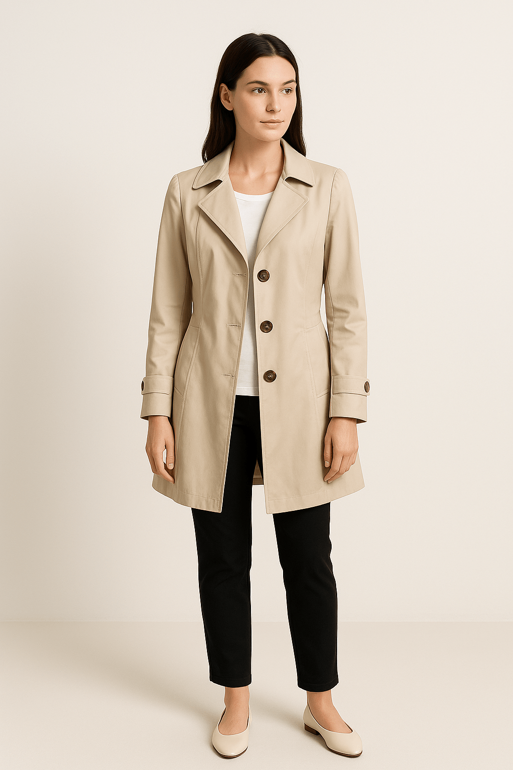 HERBERGER | Damen Atmungsaktiver Trenchcoat mit Reverskragen und tailliertem Schnitt