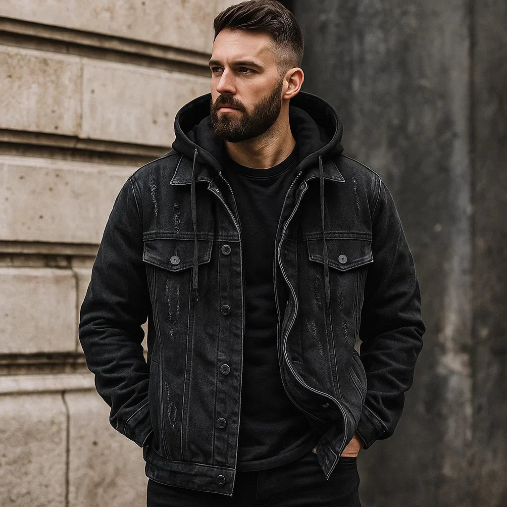 Isaac™  Gefütterte Jeansjacke mit Kapuze