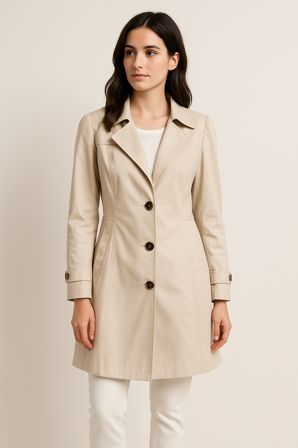 HERBERGER | Damen Atmungsaktiver Trenchcoat mit Reverskragen und tailliertem Schnitt
