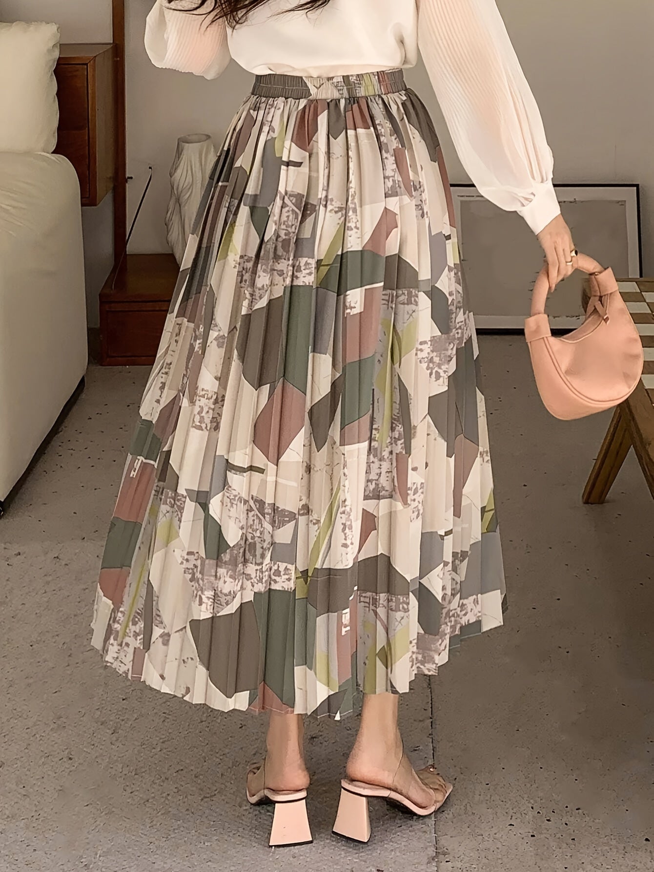 Faltenakzent Damen Rock