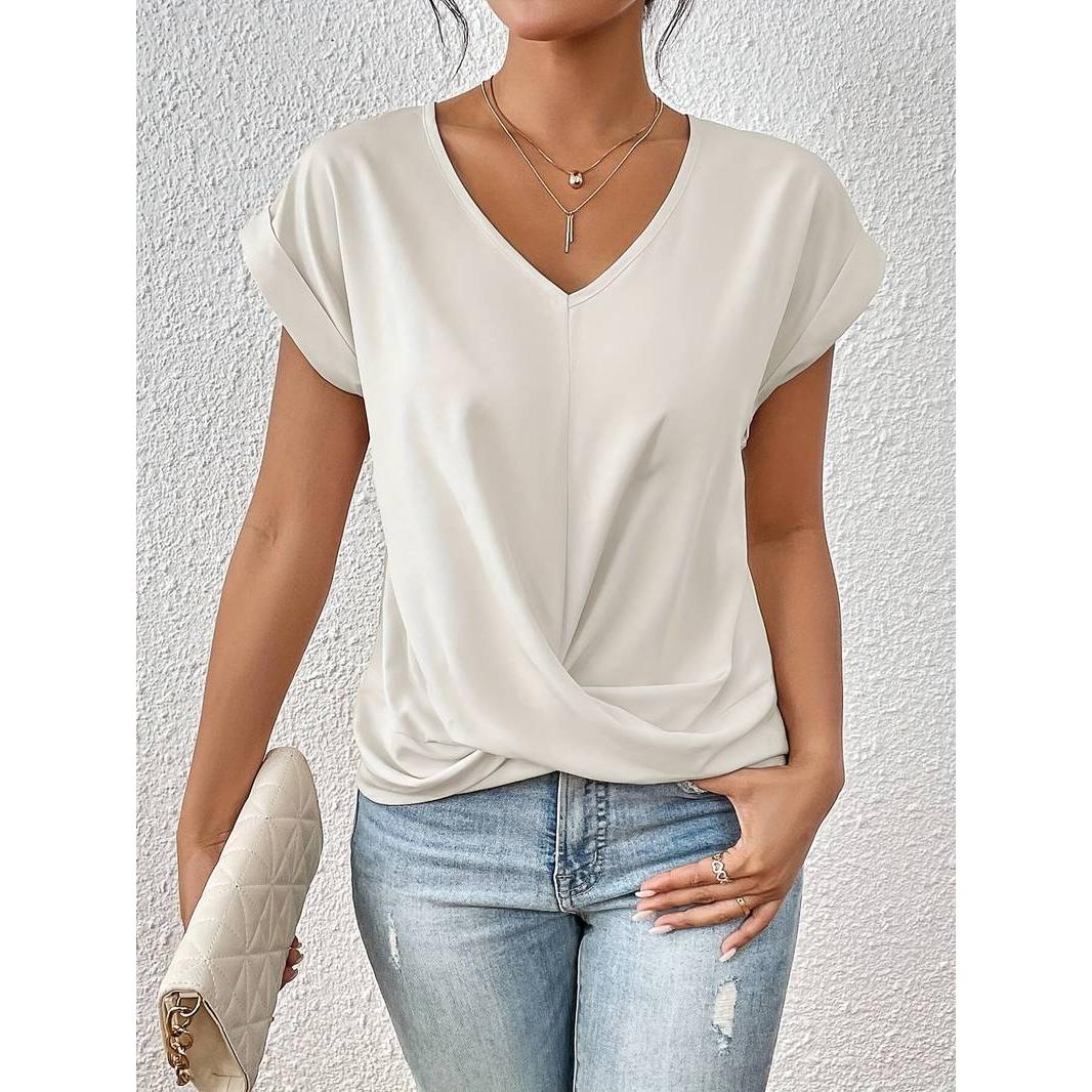Melody | Damen Kurzarm Top Mit V-Ausschnitt