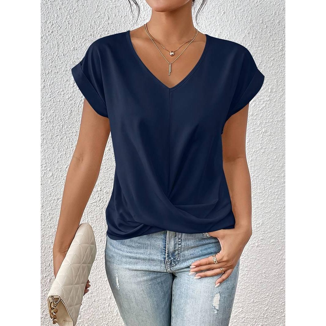 Melody | Damen Kurzarm Top Mit V-Ausschnitt