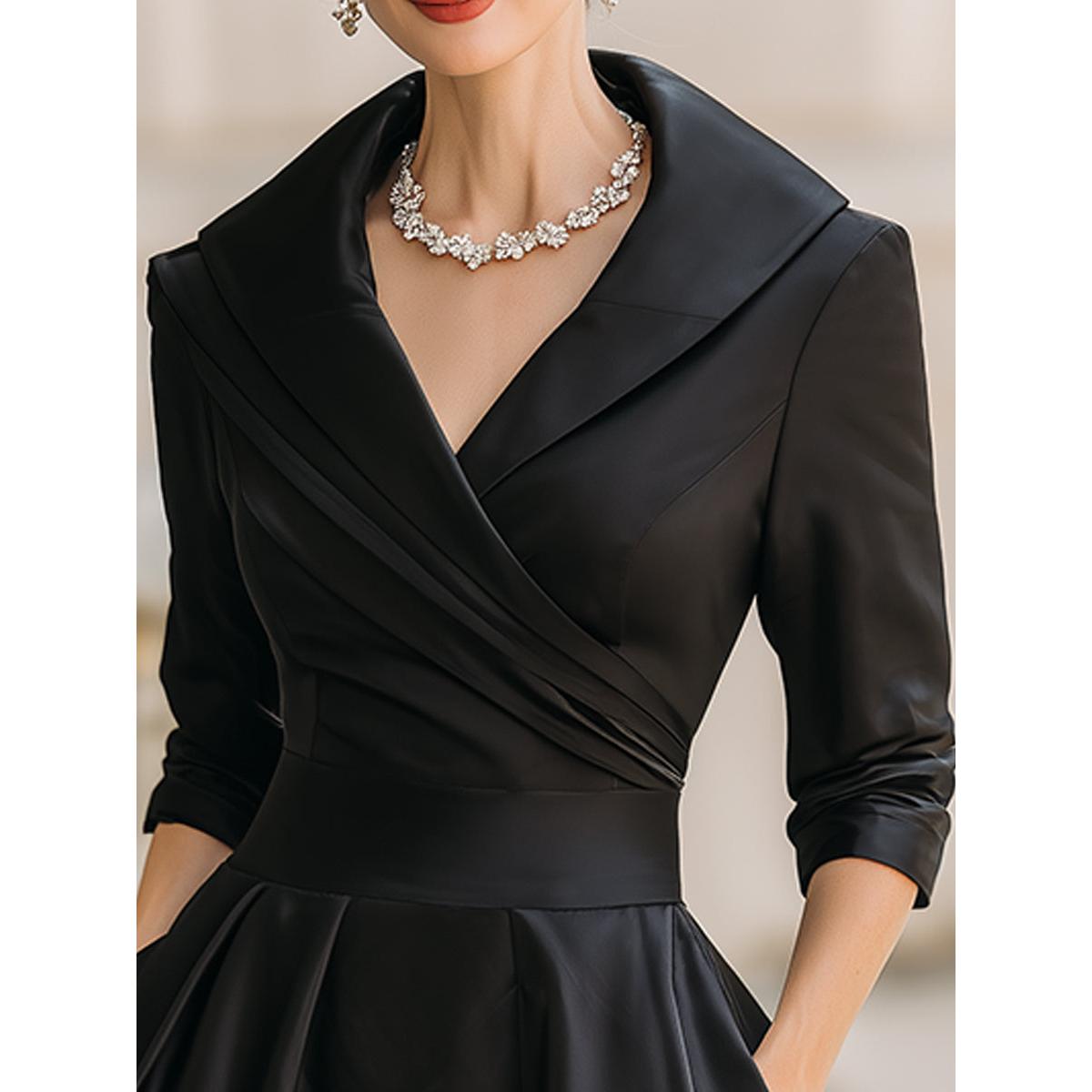 Vivica | Damen Abend Midikleid Mit Wickelkragen