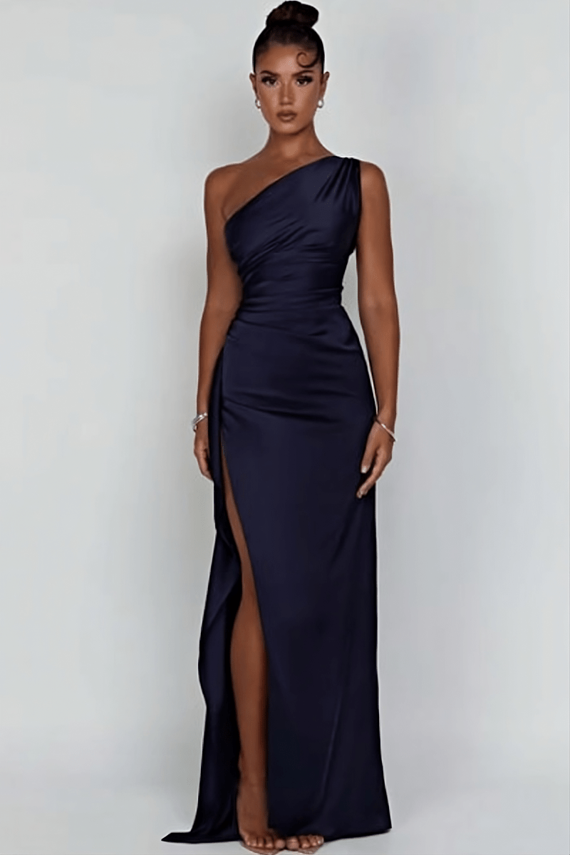 Serena | Damen Ein-Schulter Maxikleid Mit Seitenschlitz
