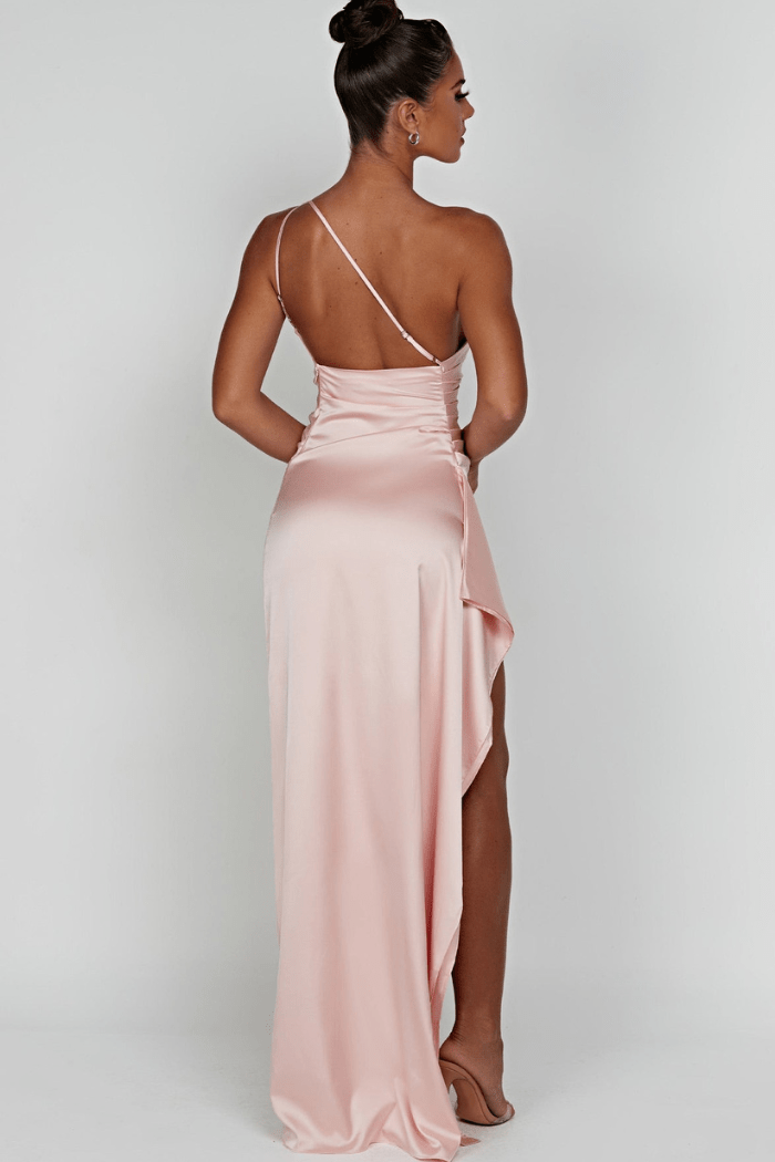 Serena | Damen Ein-Schulter Maxikleid Mit Seitenschlitz