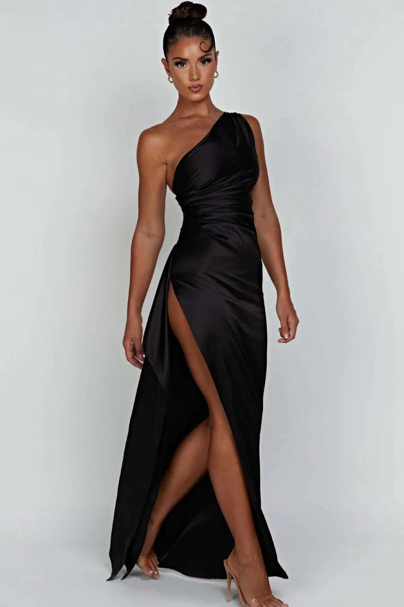 Serena | Damen Ein-Schulter Maxikleid Mit Seitenschlitz