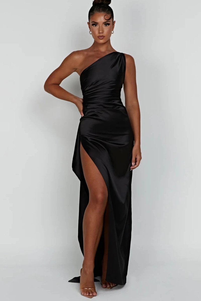 Serena | Damen Ein-Schulter Maxikleid Mit Seitenschlitz