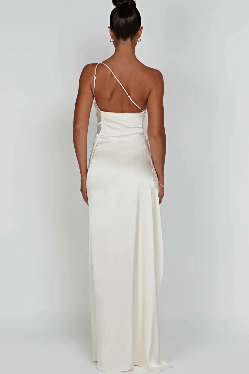 Serena | Damen Ein-Schulter Maxikleid Mit Seitenschlitz