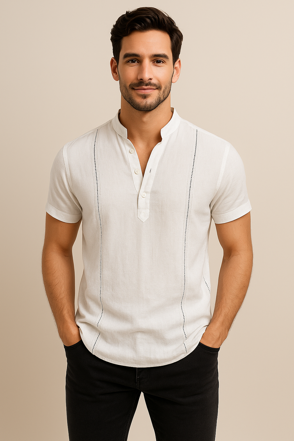 HERBERGER | Herren Kurzarmhemd aus Leinenmix für Sommer und Alltag