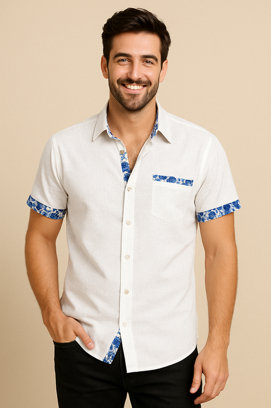 HERBERGER | Herren Kurzarmhemd in Leinenoptik für Sommer und Freizeit