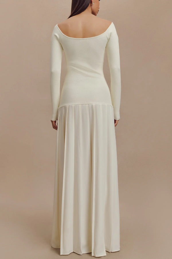 Jasmin Retro-Maxikleid mit Bardot-Ausschnitt