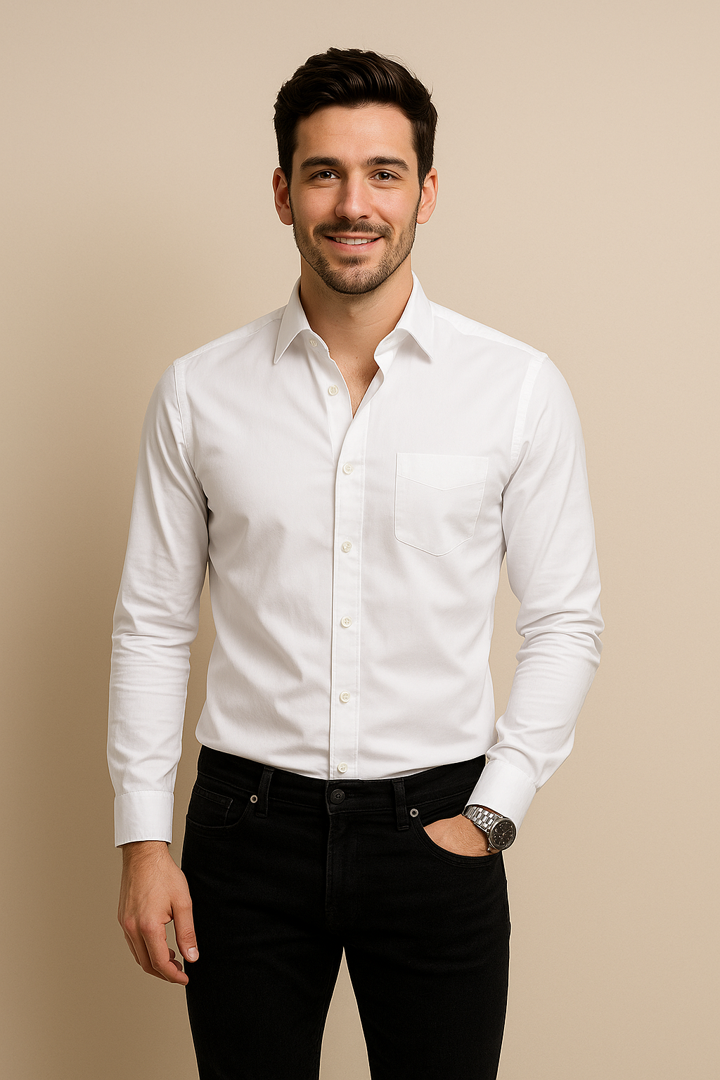 HERBERGER | Herren Langarmhemd mit Stretch für Büro und Alltag