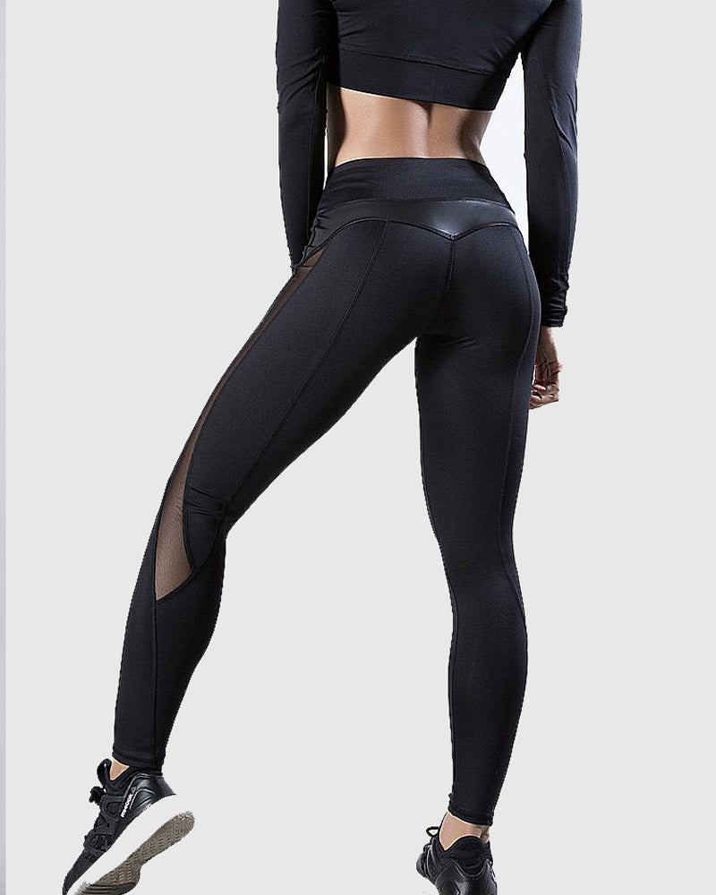 Yoga leggings mit Mesh Nähten
