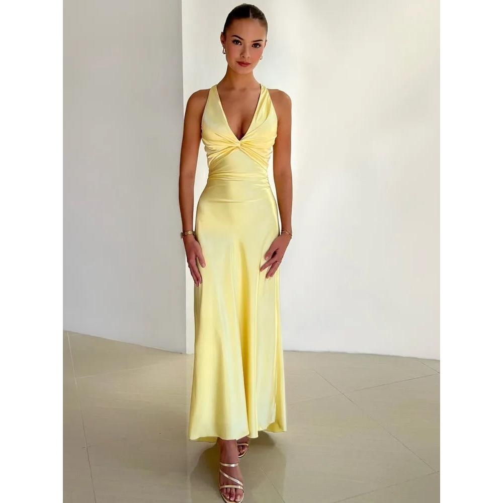 Miriam | Damen Ärmelloses A-Linien Maxi Abendkleid