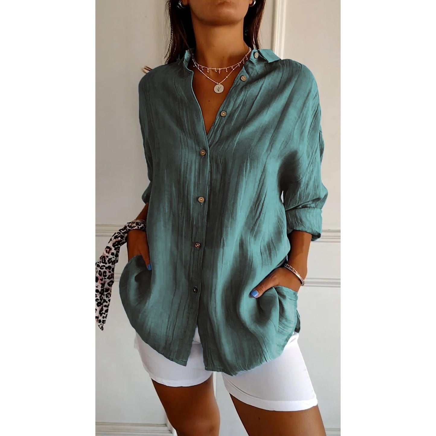 Margaret | Damen Langarm Hemdbluse Mit Kragen