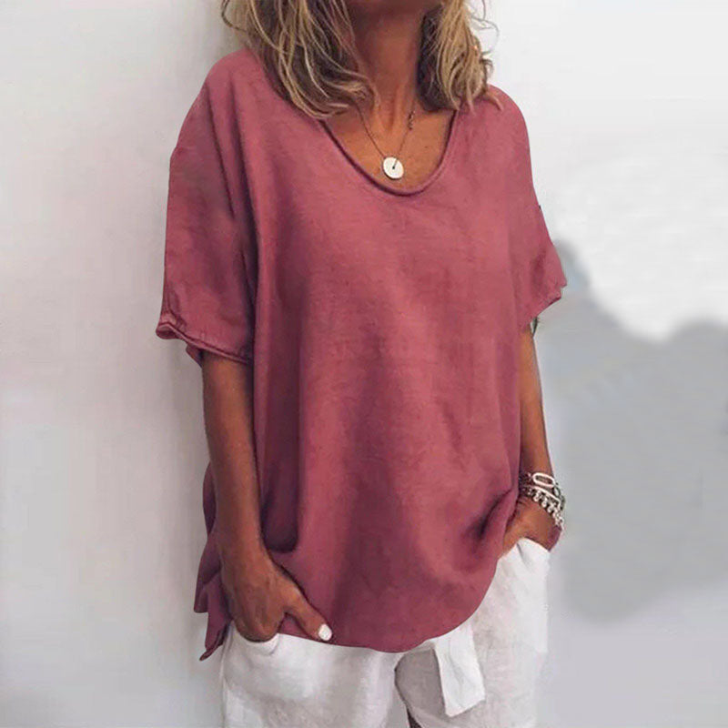 Rachel | Damen Kurzarm Top Mit Lockerer Passform