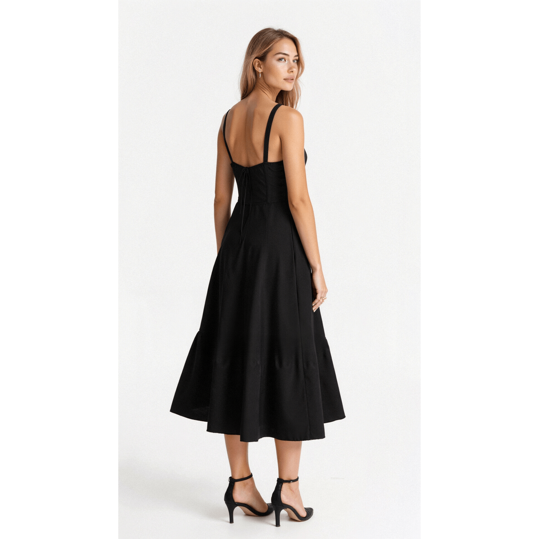 Anastasia | Blumen Corsagen Midi Kleid Mit Strukturierter Passform