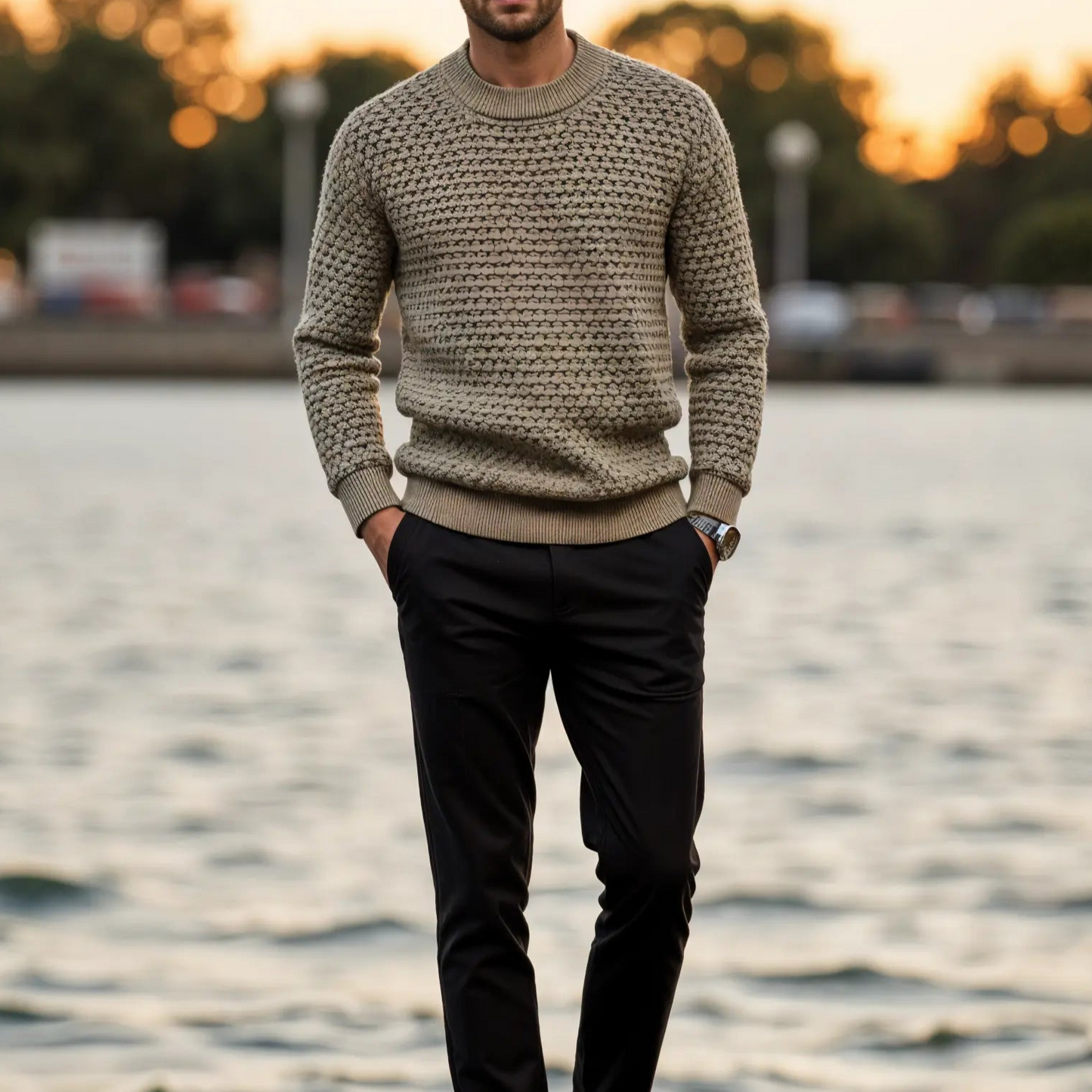 Texturierter Old Money Pullover