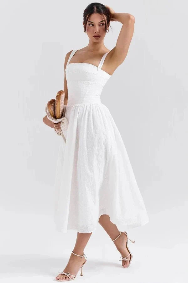 Mila | Damen Midikleid Mit Karomuster, Trägern Und Fronttaschen