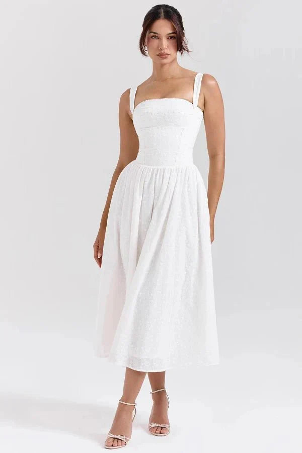Mila | Damen Midikleid Mit Karomuster, Trägern Und Fronttaschen